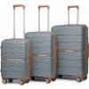 British Traveller K2392L Sada 3 Kuforov spinner 55cm 66cm 76cm Sivý Polypropylén