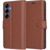 Techsuit Leather Folio – kožené folio puzdro – Samsung Galaxy S25 – hnedý