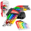 Imbusové kľúče HEX s guličkou, krátke imbusy, sada 9 ks S2 AMIO-04298