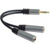 PremiumCord rozdvojka HQ 3,5mm Jack Male - 2x Jack Female 15cm