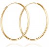 MINET Pozlátené strieborné náušnice KRUHY 3 cm