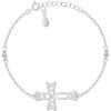 Brilio Silver Úchvatný strieborný náramok pre ženy Kríž BRC209W