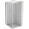 MEXEN/S - Lunar L sprchový kút dvere krídlové pravá 90 x 90, transparent, zlato 834L-090-090-50-00-P