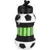 Spokey CORT Skladacia silikónová fľaša, 520 ml, futbalová lopta