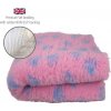 DRYBED Premium Vet Bed Small Paws ružový + svetlomodré labky 100 x 75 cm