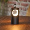 Sigor LED stolová lampa Lunari, čierna, 16 cm, kov, CCT IP44 - 4523001
