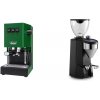 Gaggia New Classic E24 BC, green + Rocket Espresso SUPER FAUSTO, black