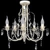 Krištáľový visiaci luster, elegantný, biely, 5 objímok na žiarovky-ForU-240687
