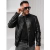 Čierna pánska koženková bunda BOLF 1073-A
