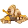 Dekorácia MagicHome Nature, Vtáci na pni, polyresin, 24x10,5x15,5 cm