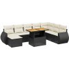 Súprava záhradného nábytku z umelého ratanu VidaXL, čierna, 9-dielna