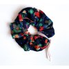 VYSNIVANE COPIKY Gumička scrunchie na vlas latkovaná - Tmavá Geo