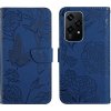 Peňaženkové kožené puzdro HT03 Butterfly na Honor 200 Lite 5G - Modrá