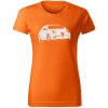 T-ričko Alfa Romeo Mito dámske tričko Farba trička: Oranžová, Farba potlače: Biela, Veľkosť: M