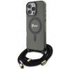 Guess IML Crossbody Cord Script MagSafe (GUHMP16LHCTSGNSK) puzdro pre - iPhone 16 Pro - Čierna
