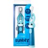 Elektrická zubná kefka VITAMMY Bunny s LED svetlom a nanovláknami, 0-3 roky, modrá (5901793647920)