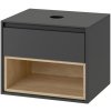 Excellent Tuto skrinka 61x45.7x48 cm závesná kúpeľňová skrinka pod umývadlo sivá-dub MLEX.0102.600.GRBL