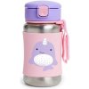 Skip Hop Zoo Straw Bottle fľaša na vodu z nehrdzavejúcej ocele s rúrkou Narval 12 m+ 350 ml