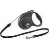 Flexi Black Design M šnúrové vodítko 5 m 20 kg-do Strieborná