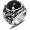 Prsteň z chirurgickej ocele Čierne dračie Oko - 57 (US 8)