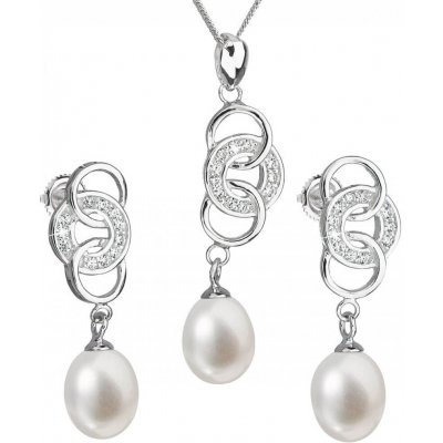 Evolution Group Súprava strieborných šperkov s pravými perlami Pavona 29036.1 (náušnice, retiazka, prívesok)