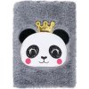 BAAGL A-8159 Panda, plyšový notes A5, linajkový, 80 listov, sivý