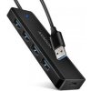 USB Hub Axagon 4x USB/USB-C, kábel USB-A 19cm (HUE-C1A) čierny