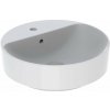 Geberit VariForm Umývadlo na dosku, priemer 45 cm, s prepadom, otvor na batériu, biela 500.769.01.2