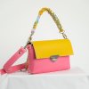 Kožená kabelka MidiMe Mixie (ružovo-žltá) limited edition
