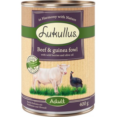 Výhodné balenie Lukullus Adult bez obilnín 24 x 400 g - hovädzie s perličkou