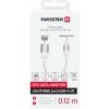 SWISSTEN OTG ADAPTÉR TEXTILE LIGHTNING (samec) / USB-A (samice) 0,12 M BÍLÝ 73501218 Swissten
