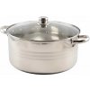Nerezový kastról 10 l s pokrievkou (Nerezový 10 litrový kastról so sklenenou pokrievkou)