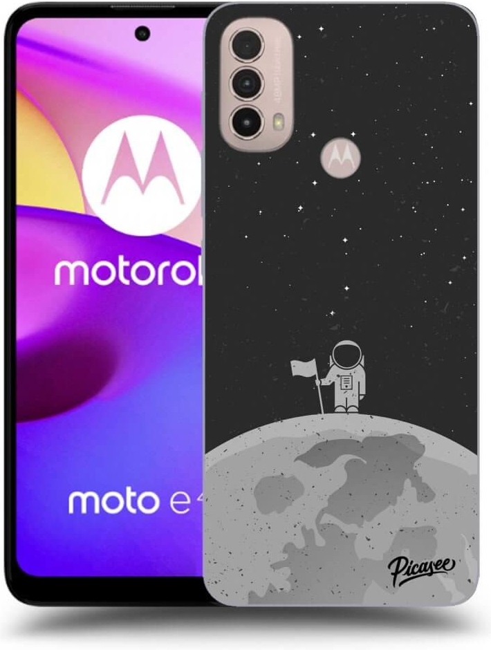 Púzdro Picasee silikónové Motorola Moto E40 - Astronaut čierne