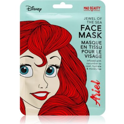 Mad Beauty Disney Princess Ariel plátienková maska s výťažkami z uhorky 25 ml