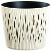 PROSPERPLAST | Květináč SANDY ROUND, vklad - krémový 22,5 cm 66299
