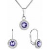 PAVONA Sada šperkov s krištáľmi Swarovski náušnice a prívesok fialové 39109.3 tanzanite