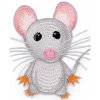 Nažehlovačka zvieratá - 1 ks 4 šedá svetlá myš