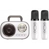 Karaoke set AMT ružový Bluetooth reproduktor s 2 mikrofónmi