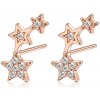Olivie Strieborné pozdĺžne náušnice HVIEZDIČKY ROSE 5513 Ag 925; ≤0,8 g.