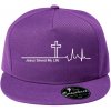 Jesus Saved My Life kríž ekg - Šiltovka s rovným šiltom a plastovou sponou - Univerzálna veľkosť ( Fialová )