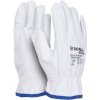 Rukavice pracovné celokoženné DONAU SAFETY biele veľ. 8/M