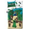 HALANTEX - Bavlnené posteľné obliečky Minecraft - Creeper a Steve / 140 x 200 cm + 70 x 90 cm