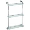 SAPHO XR608 X-Round E sklenená polička trojitá s hrazdou 38 x 67,5 x 13 cm