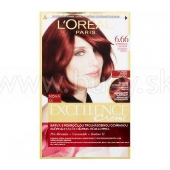 L'Oréal Excellence Creme krémová farba na vlasy 6,66 intenzívne červená