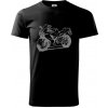 Športová motorka - Klasické pánske tričko vyššej gramáže - 4XL ( Čierna )