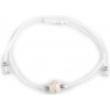 Náramok shamballa s imitáciou minerálu - 1 ks 2 biela