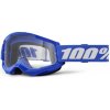 Motokrosové okuliare 100% Strata 2 New Blue, číre plexi
