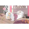 DETSKÁ POSTEĽ 160X80 CASIMO SO ZÁBRANOU JEDNOLÔŽKOVÁ PSÍK A MAČIČKA BIELA