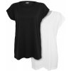 Ladies Extended Shoulder Tee 2-Pack - black/white 3XL