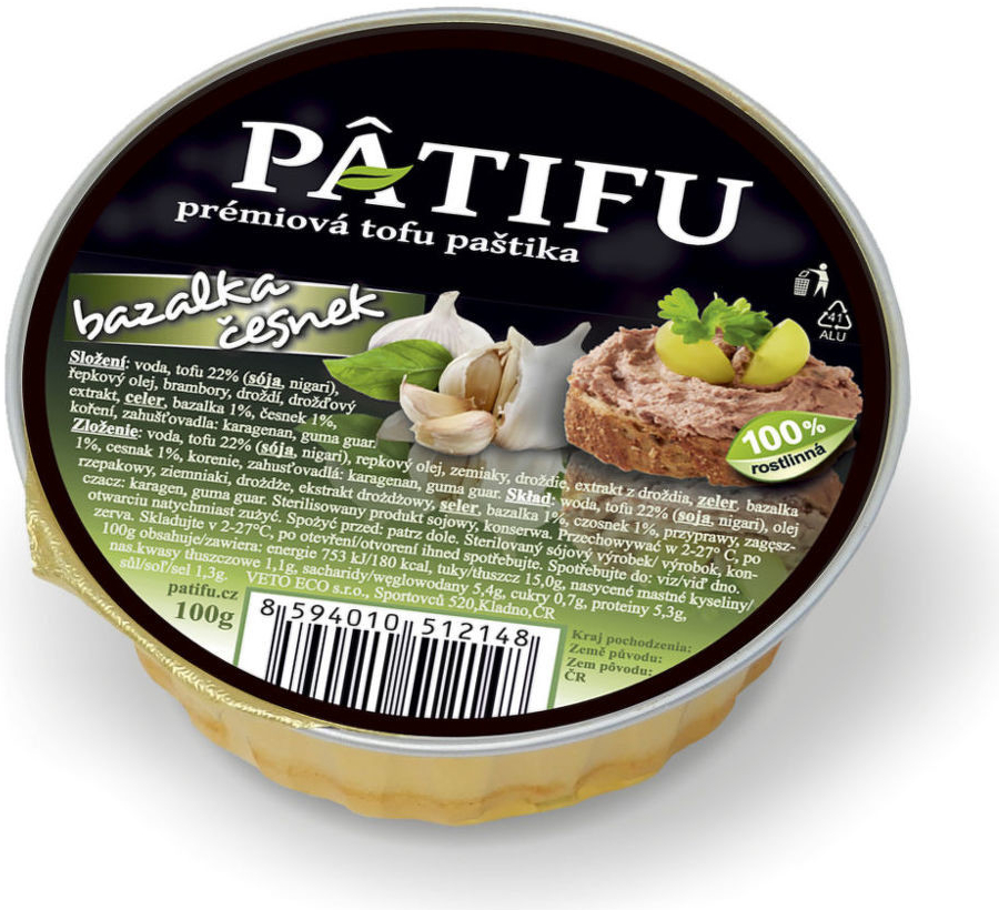 Veto Eco Paštéta Patifu tofu bazalka a cesnak 100g od 1,24 € - Heureka.sk
